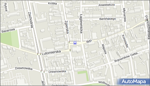 Przystanek pl. Kościelny. MPKLodz - Łódź (id 792) na mapie Targeo