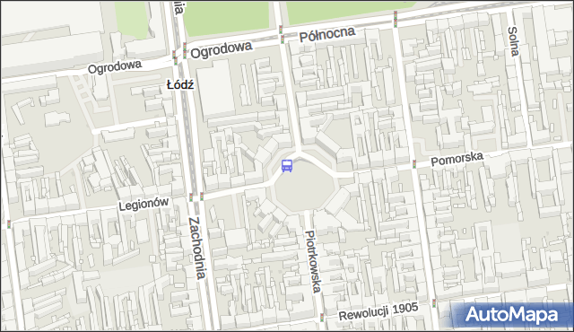 Przystanek pl. Wolności. MPKLodz - Łódź (id 802) na mapie Targeo