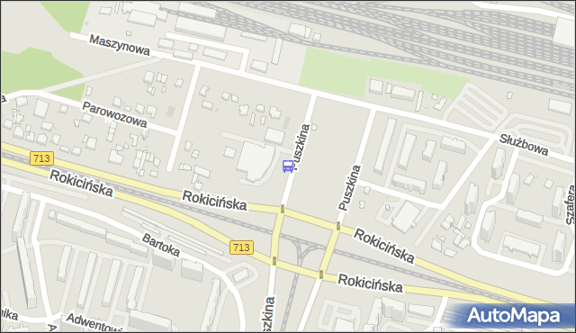 Przystanek Puszkina - rondo Inwalidów. MPKLodz - Łódź (id 372) na mapie Targeo