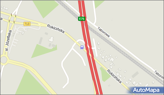 Przystanek Rokicińska - Autostrada A1 NŻ. MPKLodz - Łódź (id 1534) na mapie Targeo