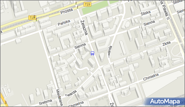 Przystanek Sienna 01. ZTM Warszawa - Warszawa (id 508801) na mapie Targeo