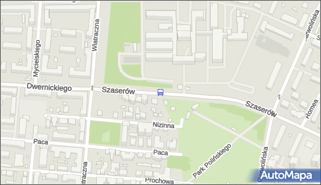 Przystanek Szaserów-Szpital 01. ZTM Warszawa - Warszawa (id 211201) na mapie Targeo