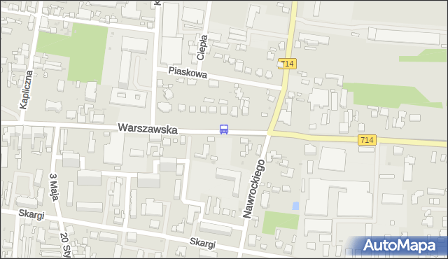 Przystanek Warszawska - Sikorskiego (Pabianice). MPKLodz - Łódź (id 3158) na mapie Targeo