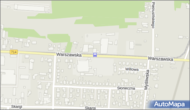 Przystanek Warszawska - Tkaniny Techniczne (Pab.). MPKLodz - Łódź (id 3157) na mapie Targeo