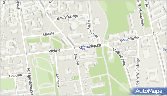 Przystanek Wiejska 01. ZTM Warszawa - Warszawa (id 703901) na mapie Targeo