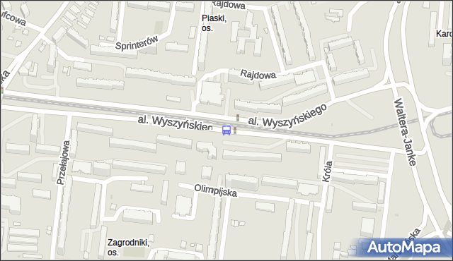 Przystanek Wyszyńskiego - os. Piaski. MPKLodz - Łódź (id 1377) na mapie Targeo