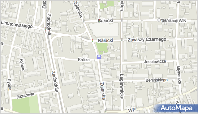 Przystanek Zgierska - Bałucki Rynek. MPKLodz - Łódź (id 1429) na mapie Targeo
