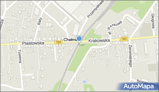 Chełmek Fabryka, DW 780, Krakowska, Chełmek - Dworzec kolejowy, Przystanek kolejowy