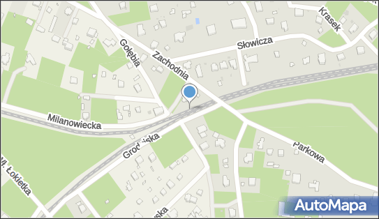 Podkowa Leśna Zachodnia, Zachodnia 1, Podkowa Leśna 05-807 - Dworzec kolejowy, Przystanek kolejowy