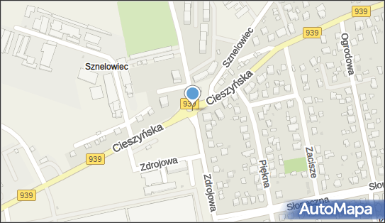 Nadziemny, DW 939, Cieszyńska, Łąka - Hydrant