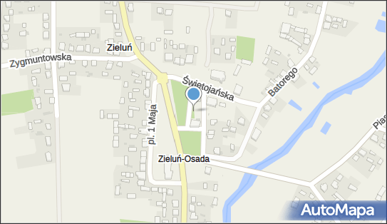 Kapliczka, Figura Świętych, Krzyż, Plac 1 Maja 35, Zieluń-Osada 09-304 - Kapliczka, Figura Świętych, Krzyż