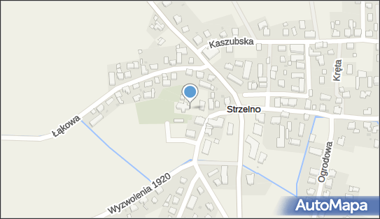 Kapliczka, Figura Świętych, Krzyż, Kasztanowa 4, Strzelno 84-103 - Kapliczka, Figura Świętych, Krzyż