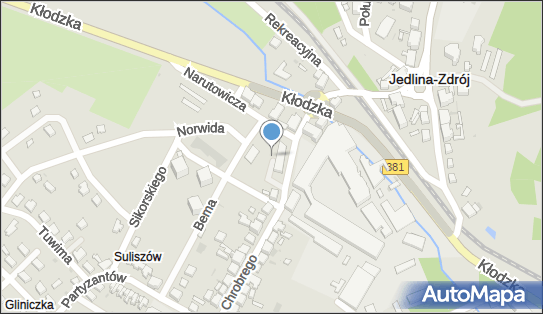 Paczkomat InPost JZR01M, Chrobrego 6A, Jedlina-Zdrój 58-330