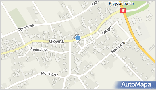 Paczkomat InPost KRY01BAPP, Główna 13, Krzyżanowice 47-450