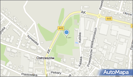 Park miejski im. Jana Pawła II, DW 449, Armii Krajowej, Ostrzeszów - Park, Ogród