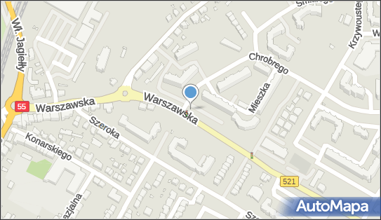 Parking dla niepełnosprawnych, DW 521, Warszawska, Kwidzyn - Parking dla niepełnosprawnych