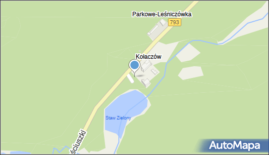 Parking na gości WOM., DW 793, Parkowe-Leśniczówka, Kołaczów - Parking