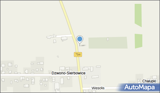 Parking, DW 794, Dzwono-Sierbowice - Parking