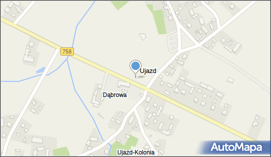 Parking płatny, DW 758, Ujazd - Płatny-niestrzeżony - Parking