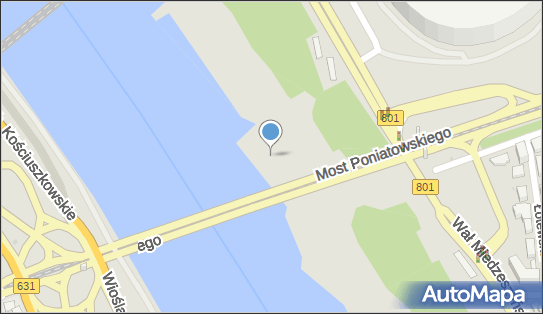Plaża, DW 631, Most Księcia Józefa Poniatowskiego, Warszawa - Plaża