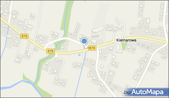 1,0 km, DW 878, Kielnarowa - Ryzyko kolizji ze zwierzętami