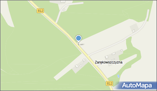 2,2 km, DW 812, Zarękowszczyzna - Ryzyko kolizji ze zwierzętami