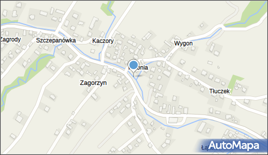 Jaz stały, Zagorzyn 40, Zagorzyn 33-390 - Śluza, Jaz