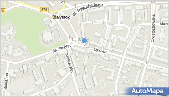 Strefa płatnego parkowania, Lipowa, Białystok 15-424, 15-427, 15-428 - Strefa płatnego parkowania