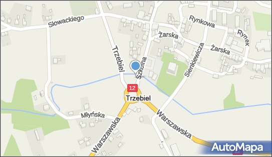 nr S-8158, DK 12, Szkolna, Trzebiel - Trafostacja