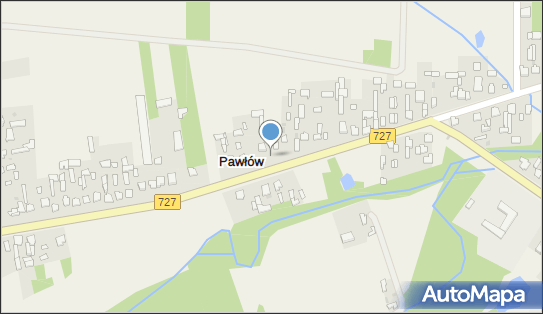 Trafostacja, DW 727, Pawłów - Trafostacja