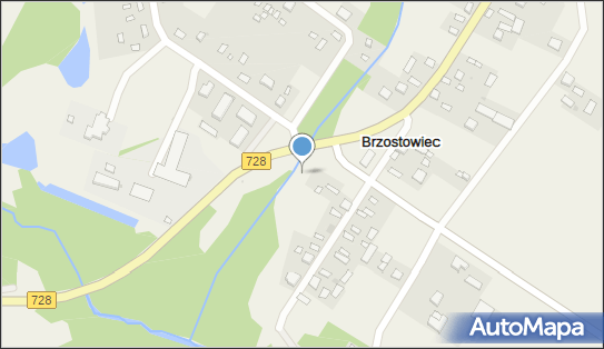 Trafostacja, DW 728, Brzostowiec - Trafostacja