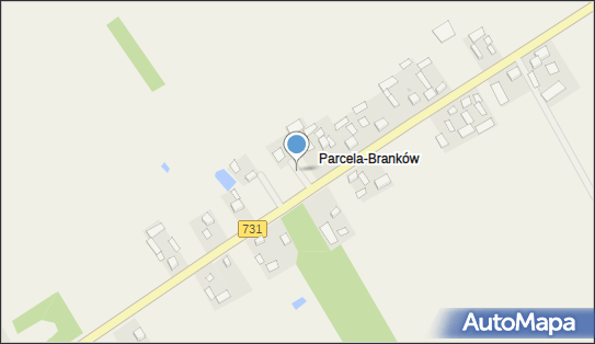 Trafostacja, DW 731, Parcela-Branków - Trafostacja