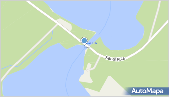 Jagodne Jezioro - Kanał Kula (wejście oznakowane), Kanał Kula 11-513 - Ujście