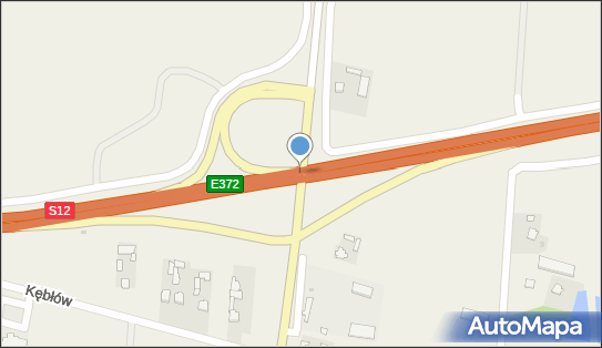 Węzeł 17 Piaski Zachód, S12, S17, DW836, E372, Kębłów - Węzeł drogowy