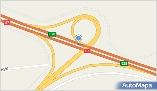 Węzeł 17 Żuławy Wschód, S7 x DK55, Ryki - Węzeł drogowy