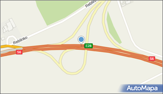 Węzeł 35 Słupsk Zachód, S6, E28, Reblinko - Węzeł drogowy