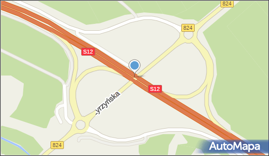 Węzeł 4 Puławy Wschód, S12, DW824, Puławy - Węzeł drogowy