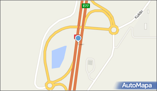 Węzeł 40 Mława Północ, S7, E77, Kuklin - Węzeł drogowy