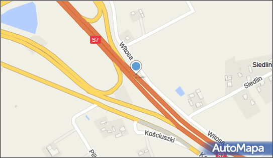 Węzeł 51 Siedlin, S7, DK10, E77, Siedlin - Węzeł drogowy