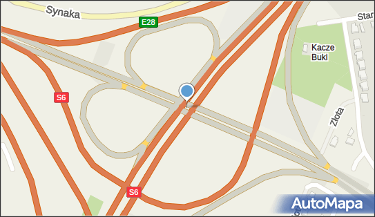 Węzeł 52/5 Chwaszczyno, S6, DK20, DW218, E28, Chwaszczyno - Węzeł drogowy