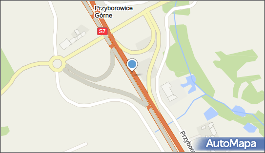 Węzeł 53 Przyborowice, S7 x DW571, Przyborowice Górne - Węzeł drogowy