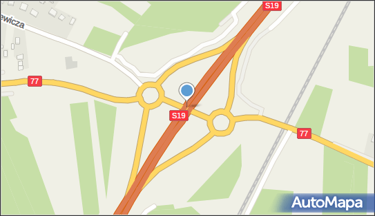 Węzeł 54 Rudnik nad Sanem, S19, DK77, Przędzel - Węzeł drogowy