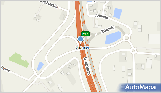 Węzeł 54 Załuski, GdańskaS7E77, Załuski 09-142 - Węzeł drogowy