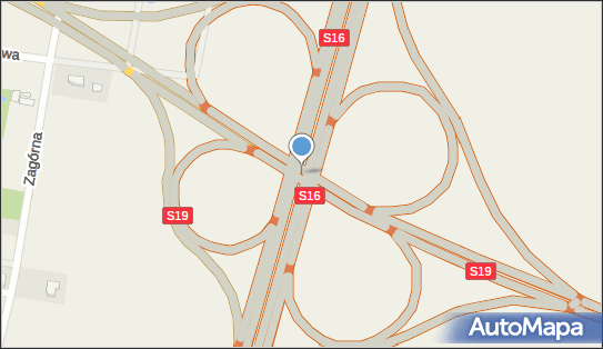 Węzeł 8 Dobrzyniewo, S16 x S19, Dobrzyniewo Duże - Węzeł drogowy