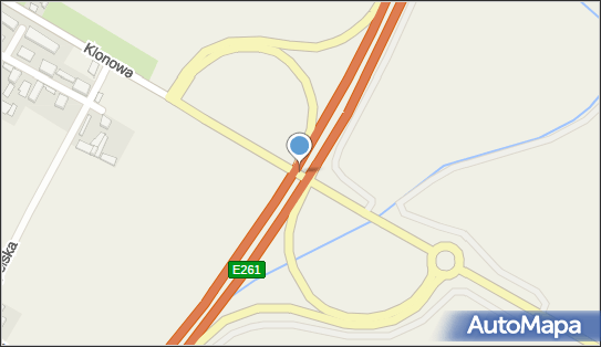 Węzeł Kościan Południe - Zjazd nr 41, Klonowa, Kobylniki 64-000 - Węzeł drogowy