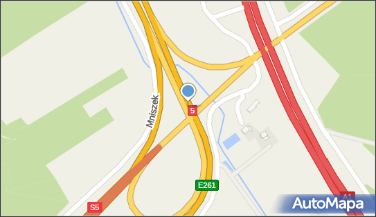 Węzeł Nowe Marzy - Zjazd nr 1/7, A1, S5, DK91, E75, E261, Mniszek - Węzeł drogowy