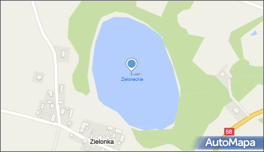 Jezioro Zieloneckie, Zielonka, Zielonka 12-100 - Zbiornik wodny