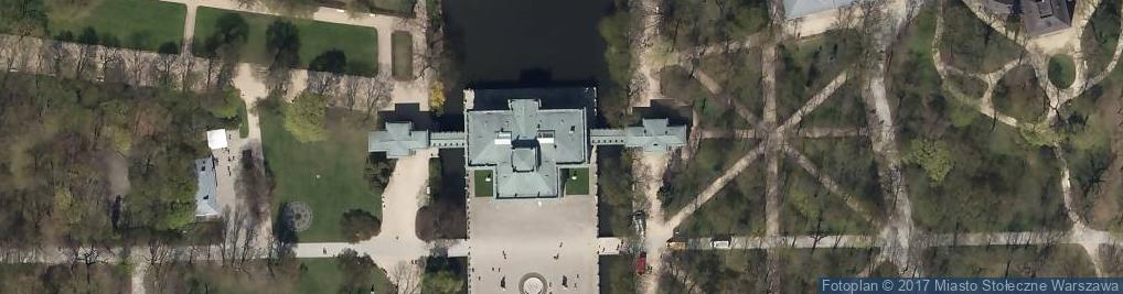 Zdjęcie satelitarne Łazienki Królewskie - Biały Domek
