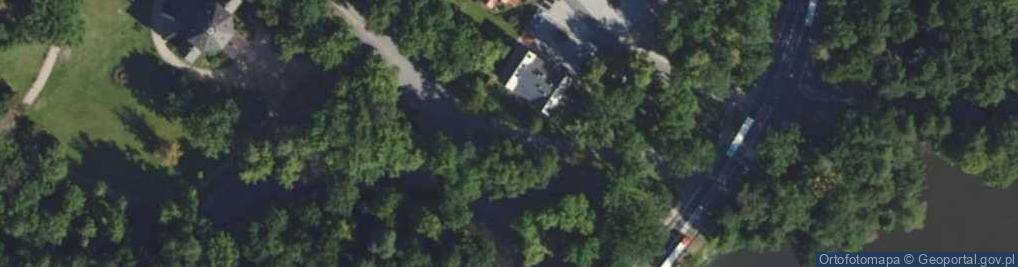Zdjęcie satelitarne przy Pałacu myśliwskim księcia Radziwiłła