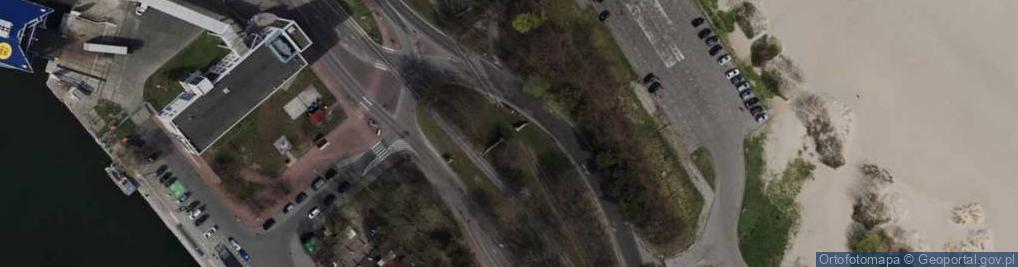 Zdjęcie satelitarne Brama kolejowa Składnicy Tranzytowej Westerplatte
